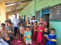 Diwali sweets distribution with school childrens